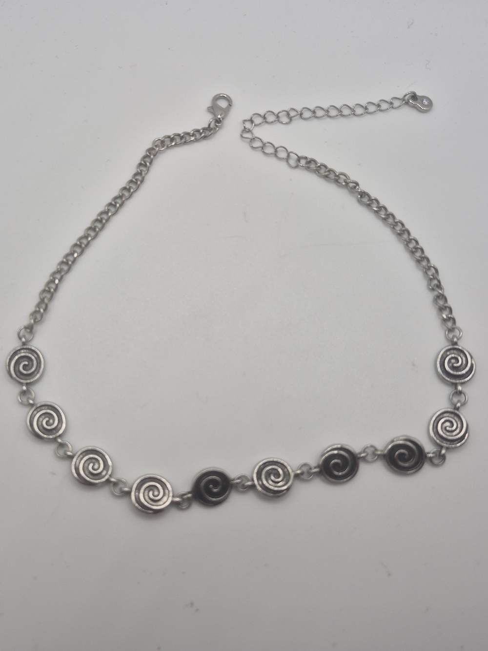 Silver Spiral Link Necklace